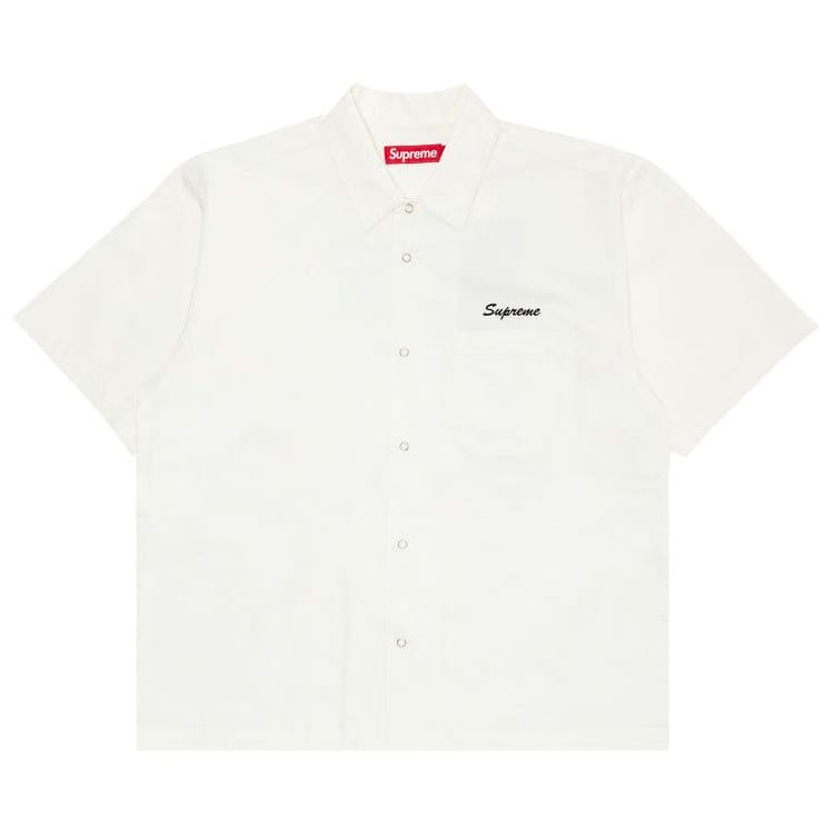 Supreme Margaret Keane Teardrop Shorts-Sleeve Work Shirt White