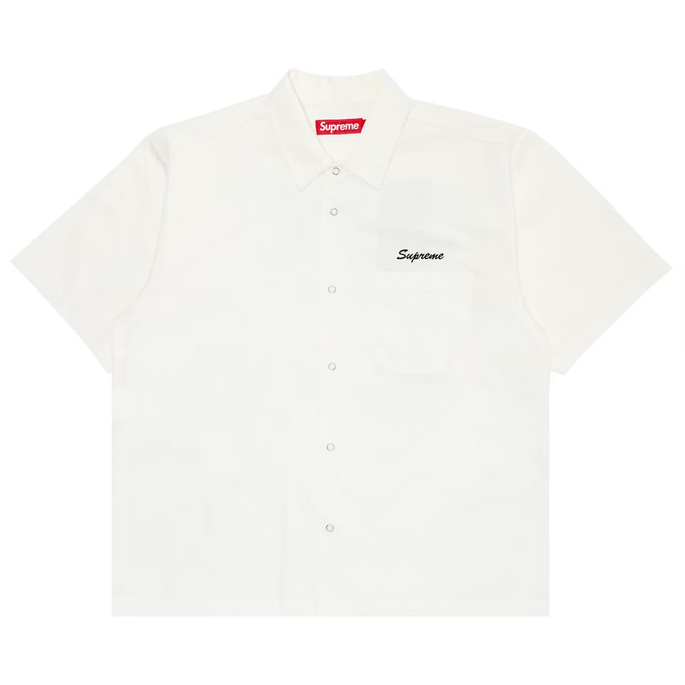 Supreme Margaret Keane Teardrop Shorts-Sleeve Work Shirt White