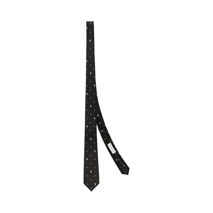 Alexander McQueen Stars And Skulls Silk Tie Black Ivory