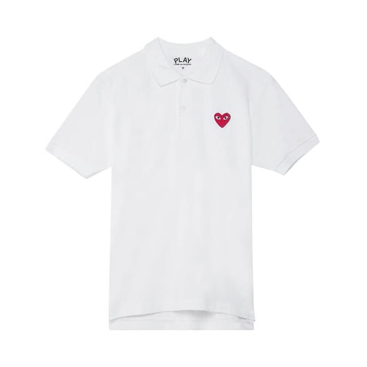 Comme des Garçons PLAY Heart Polo White