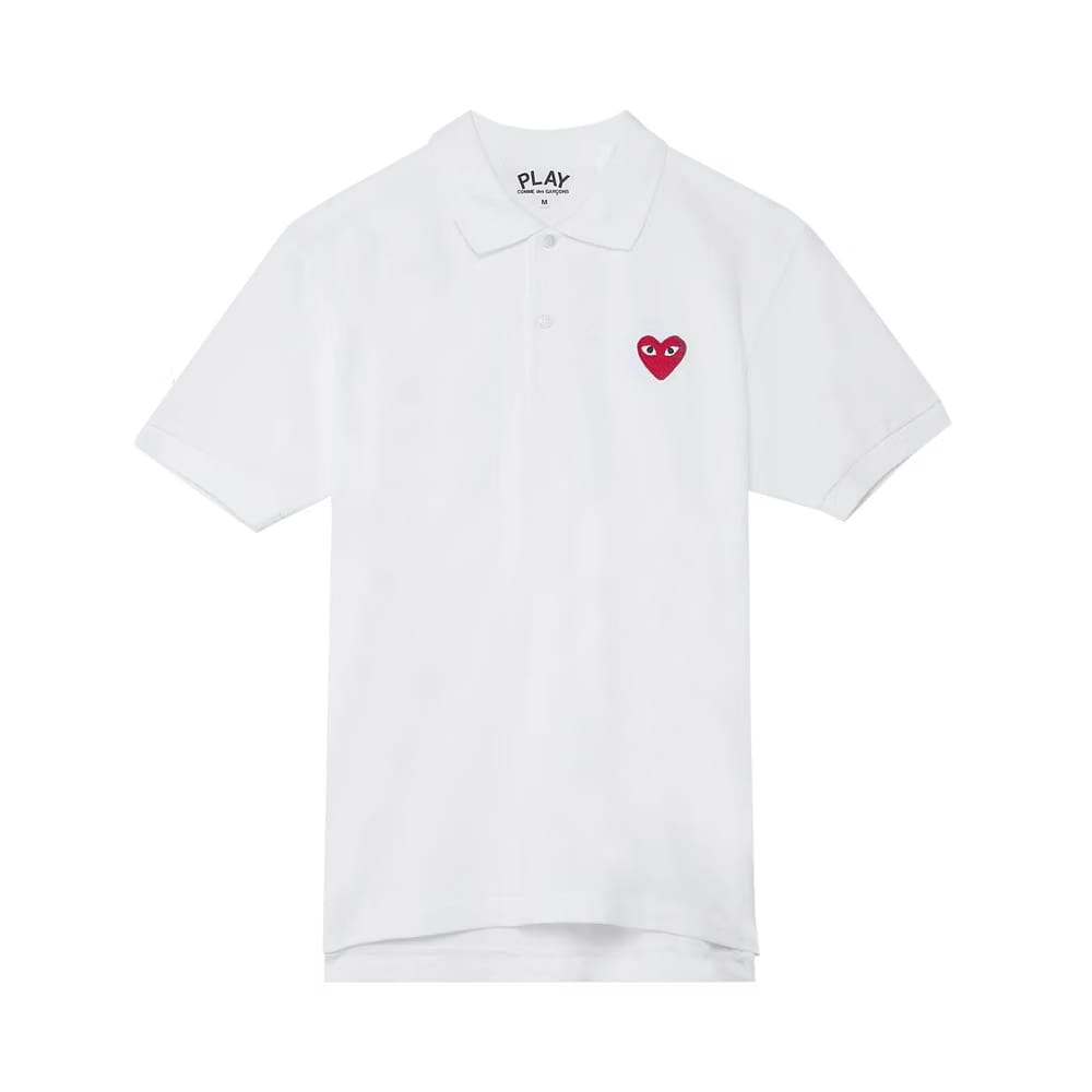 Comme des Garçons PLAY Heart Polo White