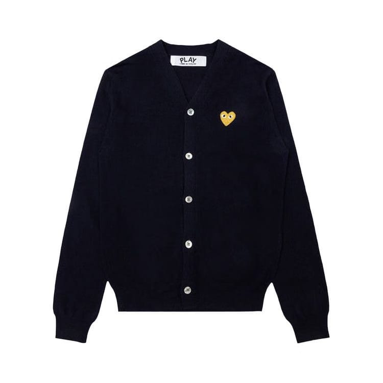 Comme des Garçons PLAY Gold Heart Cardigan Navy