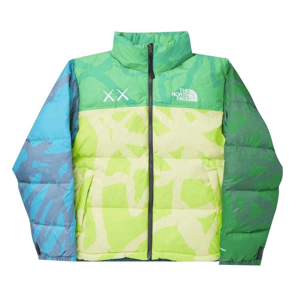 The North Face x KAWS Retro 1996 Nuptse Jacket Safety Green