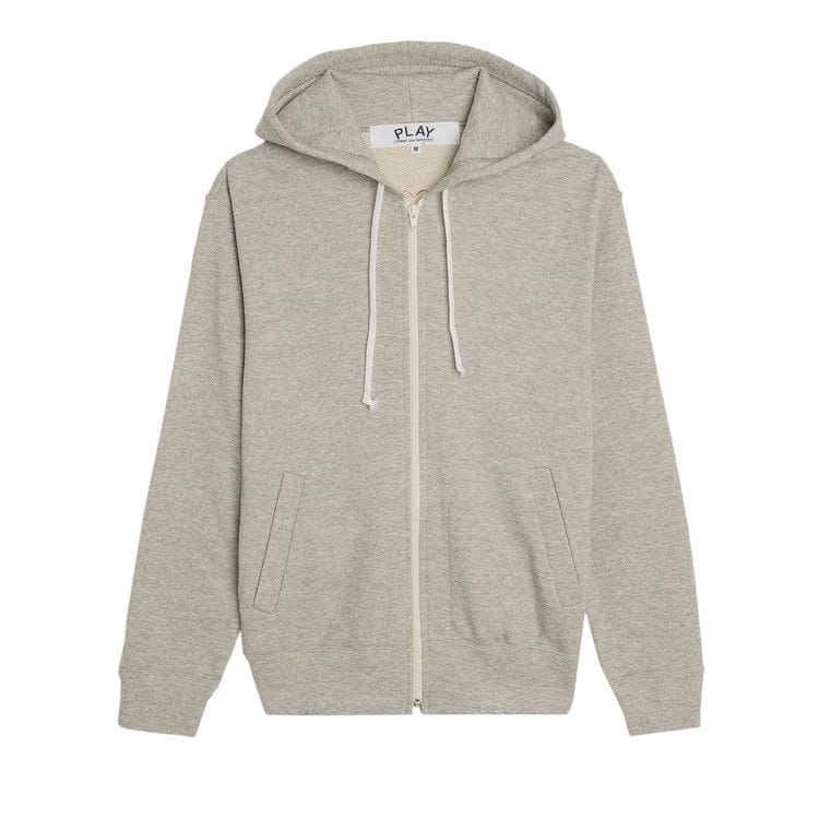 Comme des Garçons PLAY Heart Back Emblem Hooded Zip Up Grey
