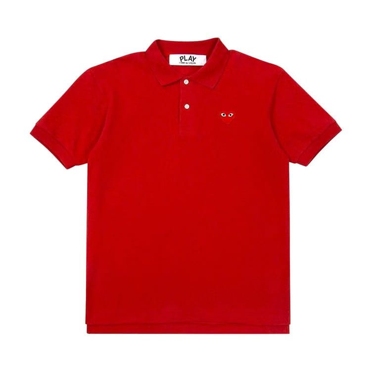 Comme des Garçons PLAY Big Heart Polo T-Shirt Red