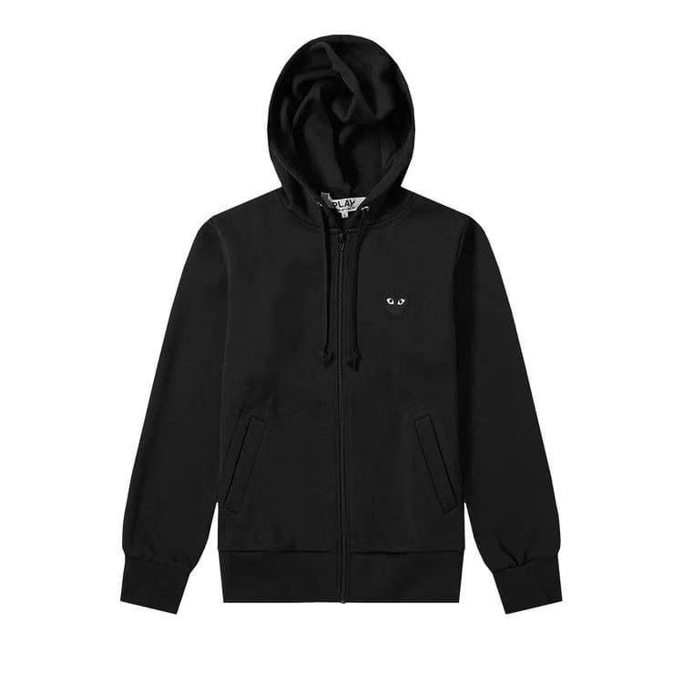 Comme des Garçons PLAY Big Heart Logo Zip Up Hoodie Black