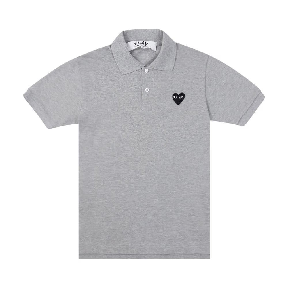 Comme des Garçons PLAY Black Emblem Polo Shirt Grey