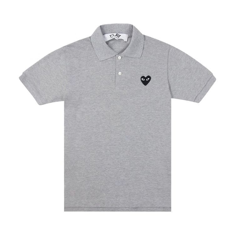 Comme des Garçons PLAY Black Emblem Polo Shirt Grey