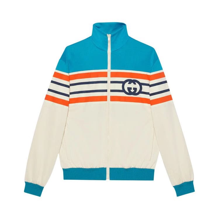 Gucci Interlocking G Stripe Jacket Light Blue/Ivory