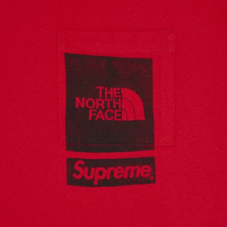 Supreme x The North Face Printed Pocket T-Shirt Red