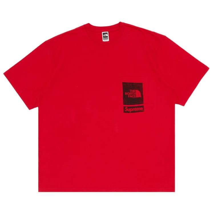 Supreme x The North Face Printed Pocket T-Shirt Red