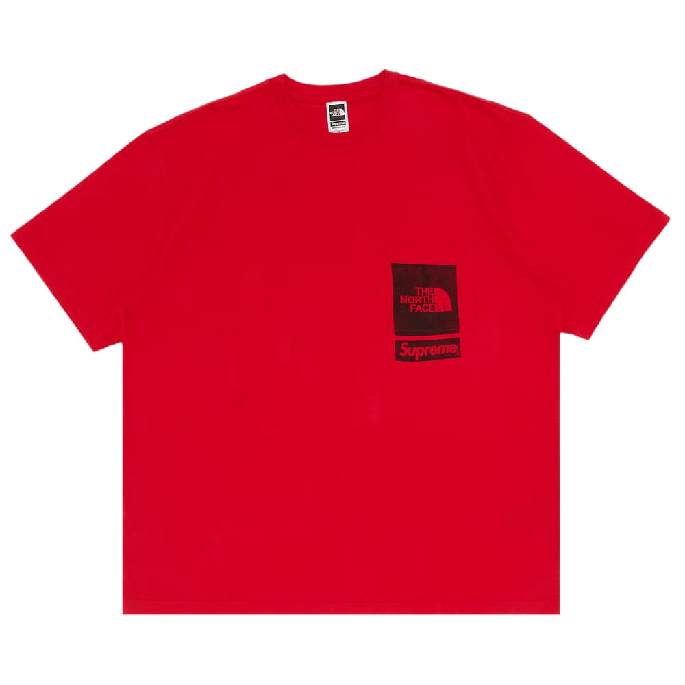 Supreme x The North Face Printed Pocket T-Shirt Red
