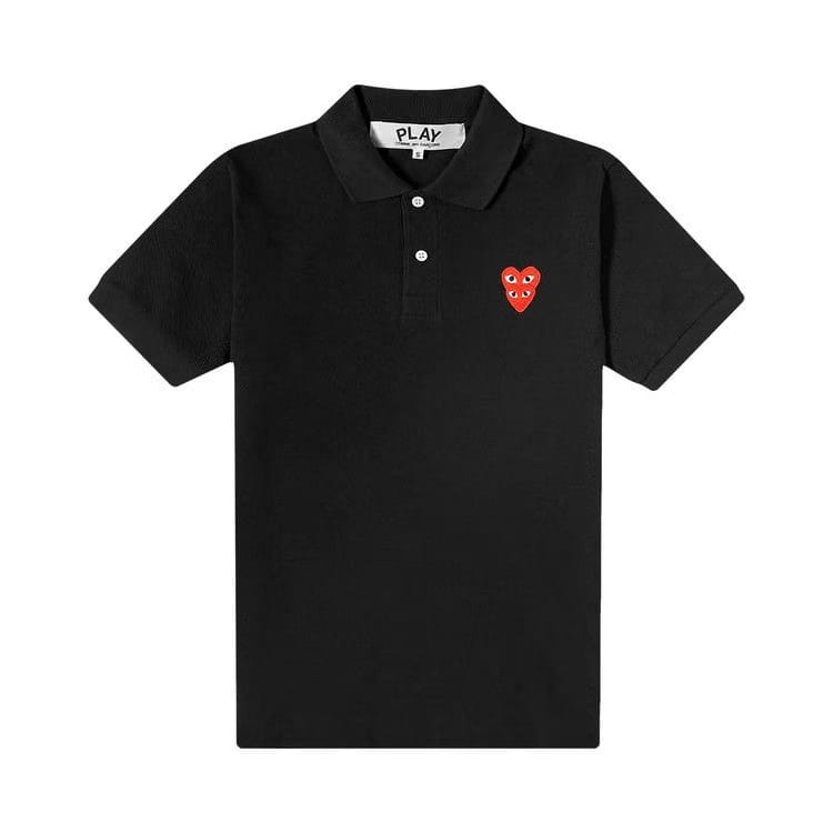 Comme des Garçons PLAY Heart Logo Polo Black