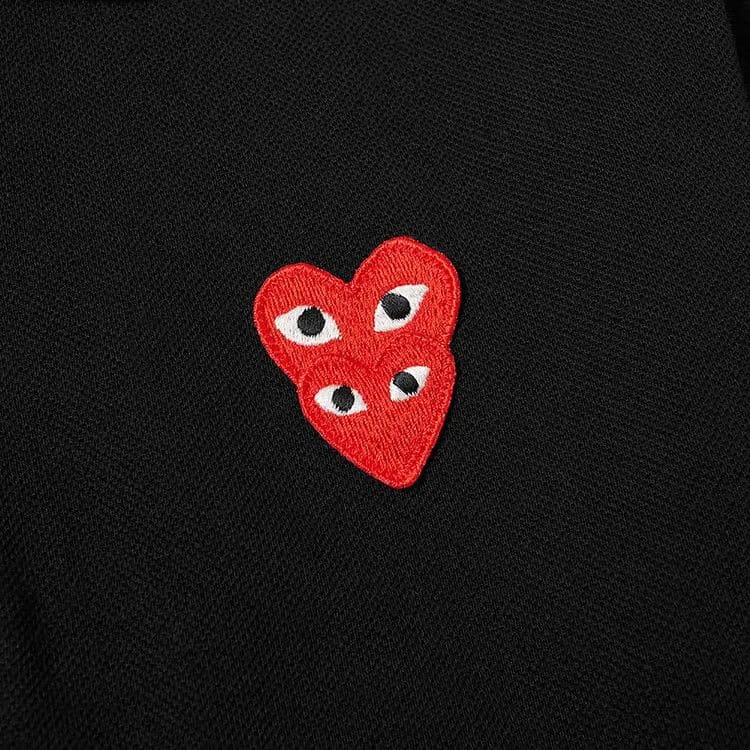 Comme des Garçons PLAY Heart Logo Polo Black