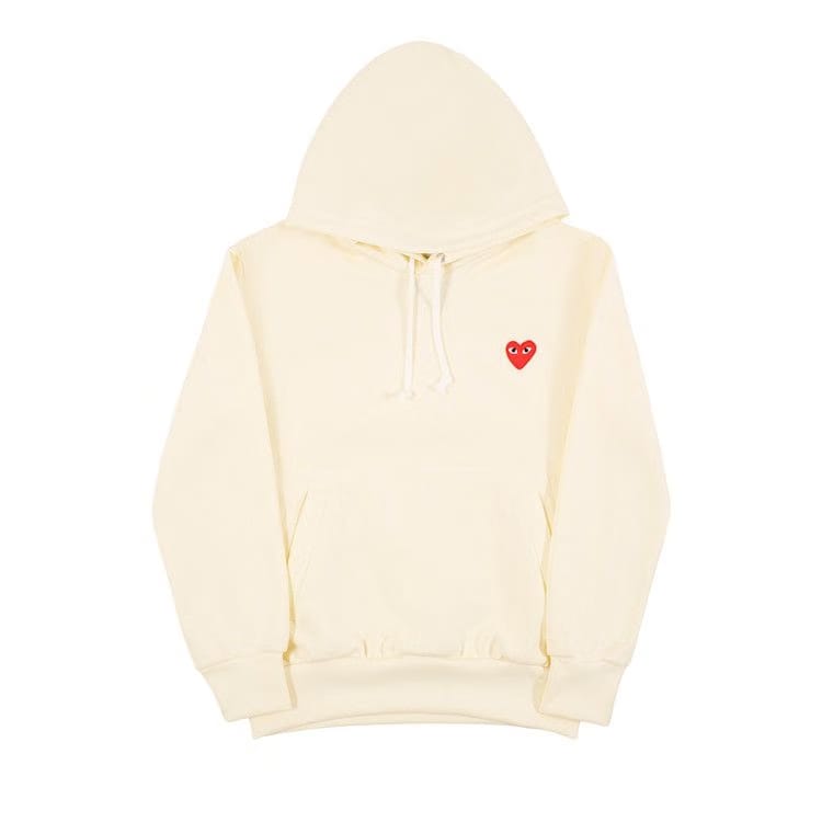 Comme des Garçons PLAY Heart Logo Hoodie Ivory