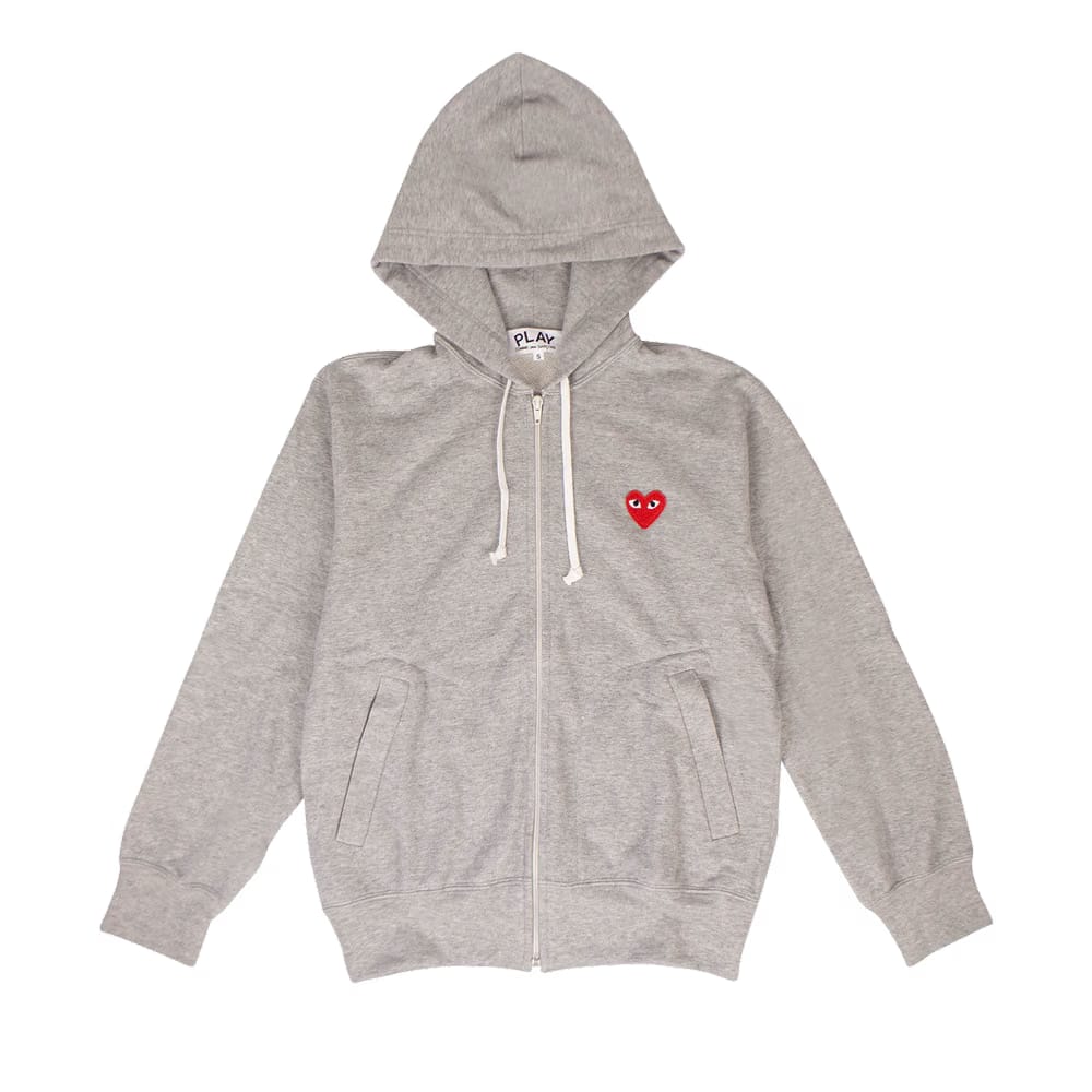 Comme des Garçons PLAY Heart Hoodie Gray