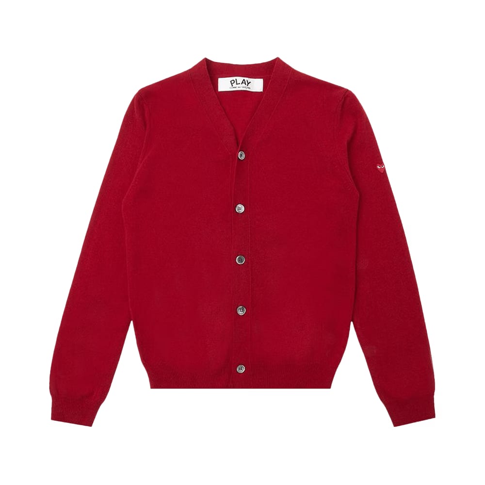 Comme des Garçons PLAY Small Heart Cardigan Red