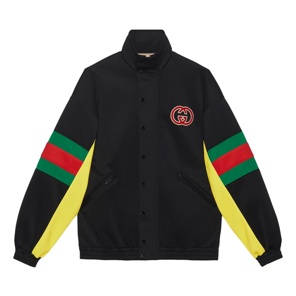 Gucci Light Neoprane Jacket With Web Black