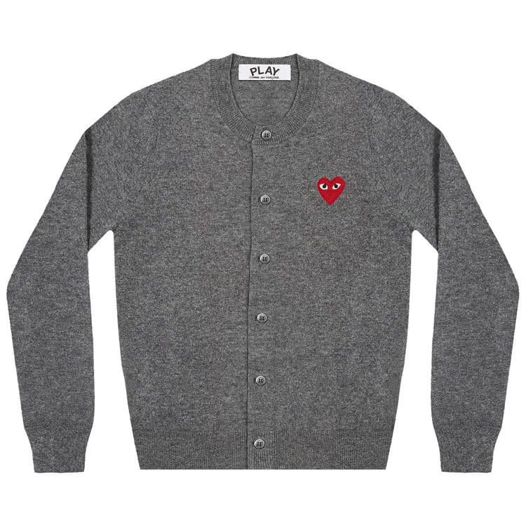 Comme des Garçons PLAY Heart Cardigan Grey