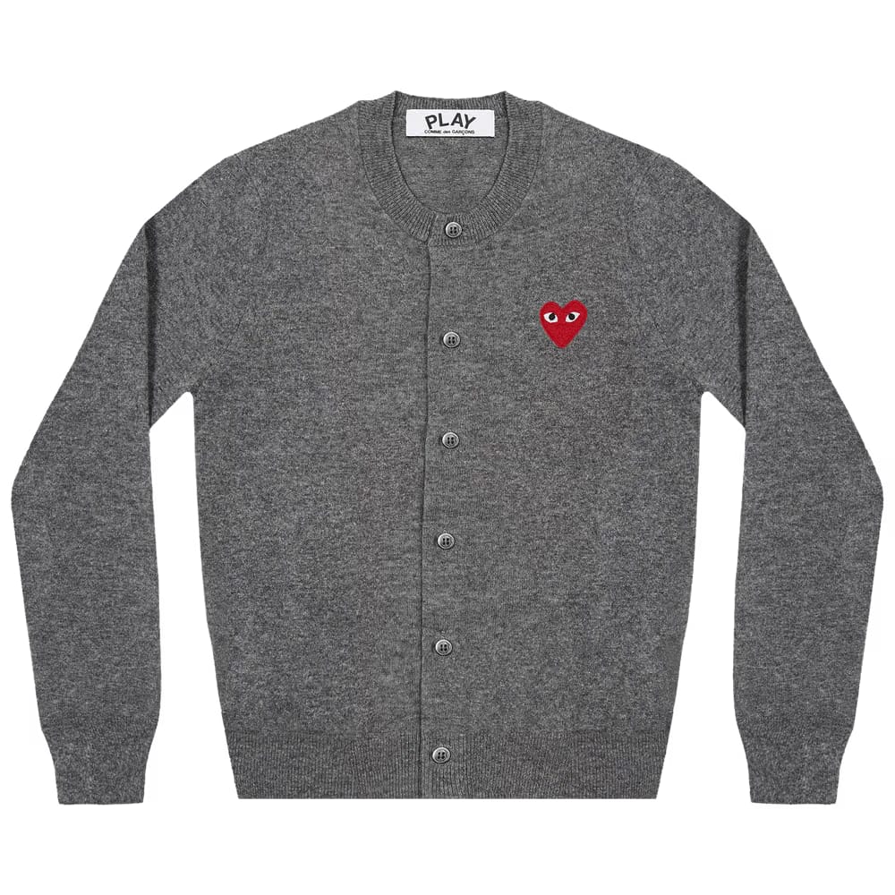 Comme des Garçons PLAY Heart Cardigan Grey