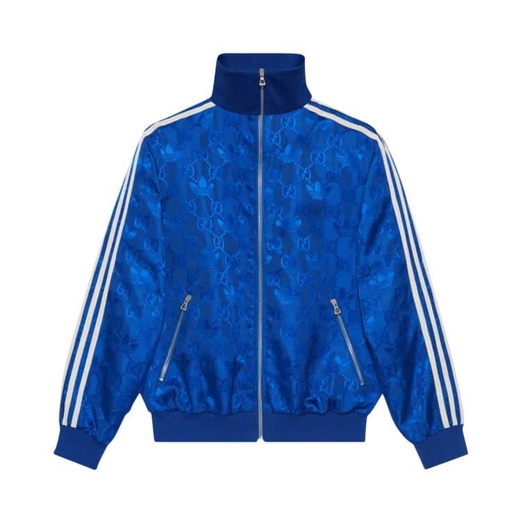 Gucci x adidas GG Trefoil Jacquard Jacket Cobalt Blue