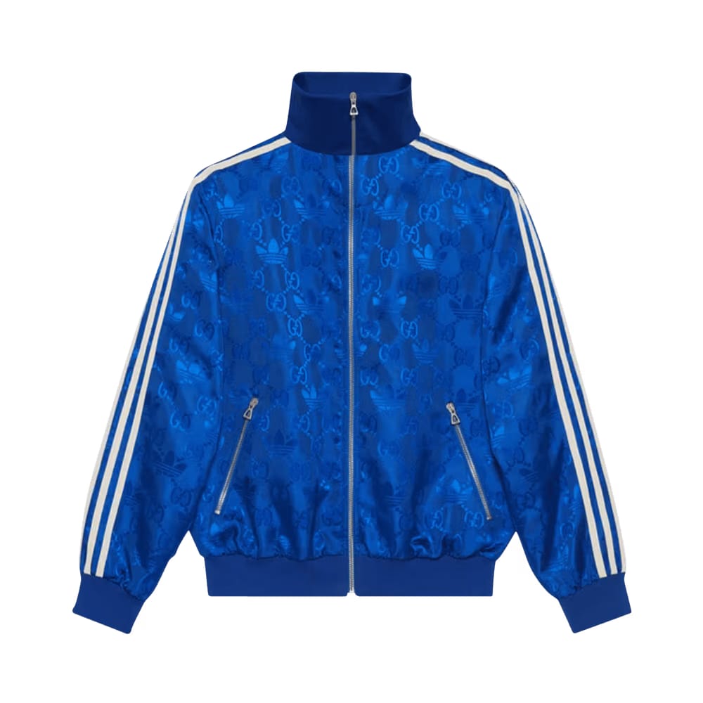 Gucci x adidas GG Trefoil Jacquard Jacket Cobalt Blue