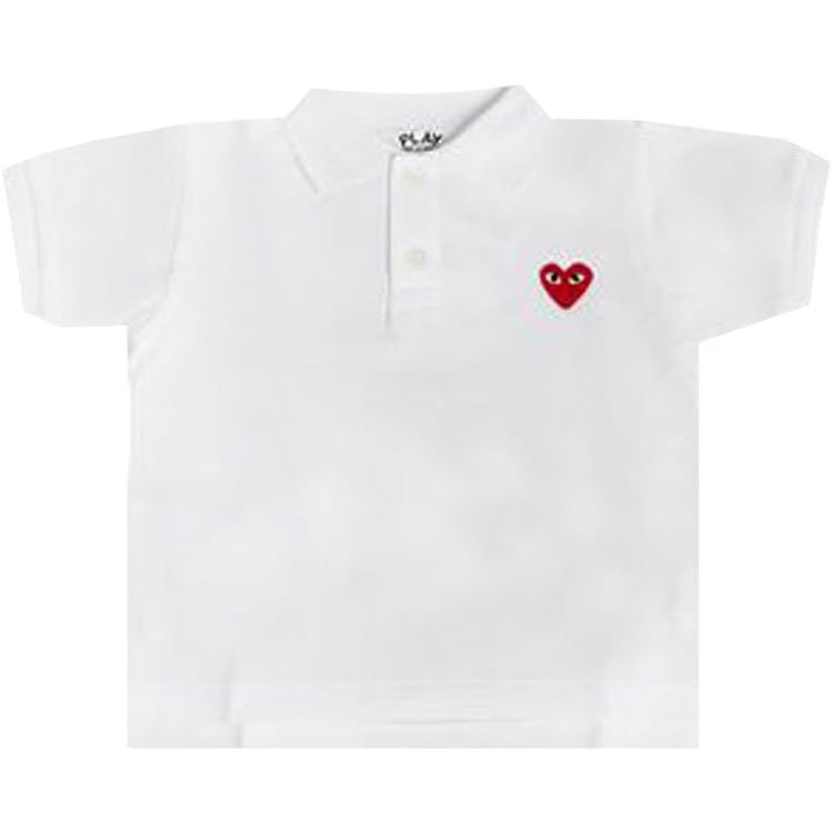 Comme des Garçons PLAY Kids Heart Polo White
