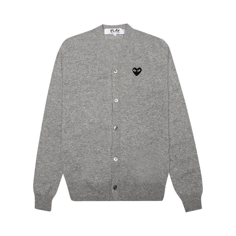 Comme des Garçons PLAY Heart Wool Cardigan Gray