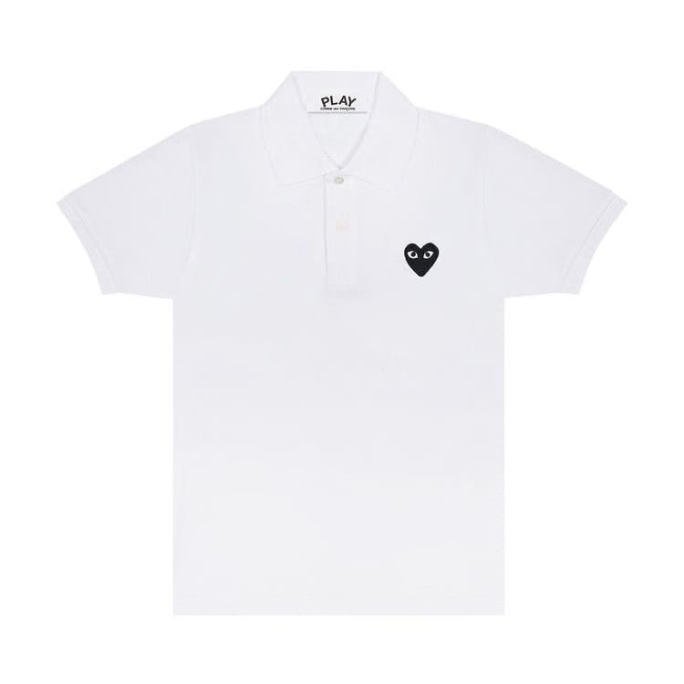 Comme des Garçons PLAY Black Emblem Polo Shirt White