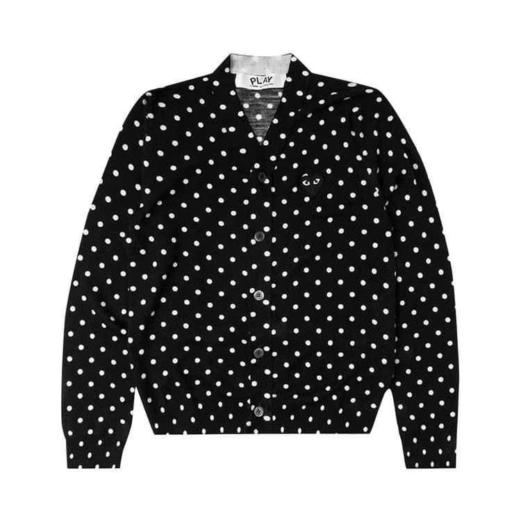 Comme des Garçons PLAY Polka Dot Cardigan Black Heart Black