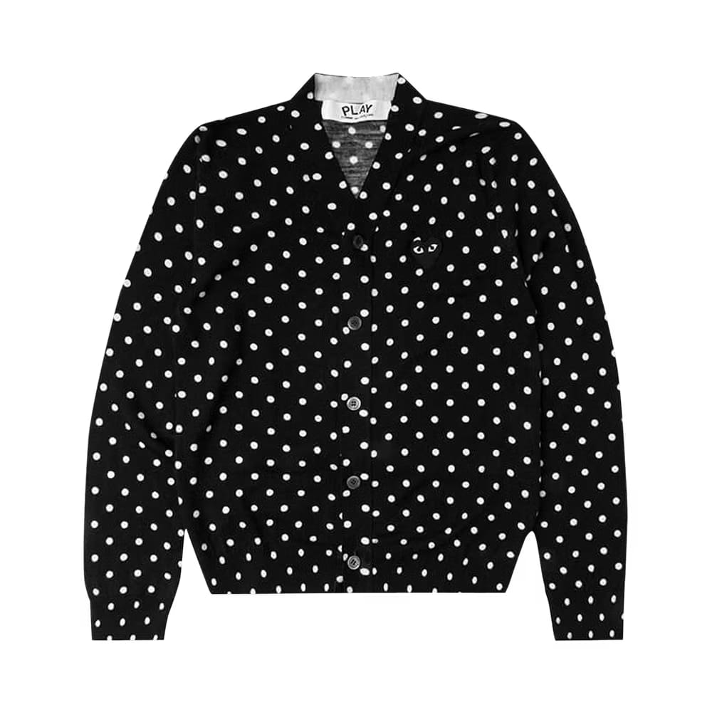 Comme des Garçons PLAY Polka Dot Cardigan Black Heart Black