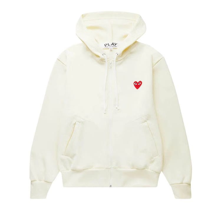 Comme des Garçons PLAY Zip Hoodie Ivory
