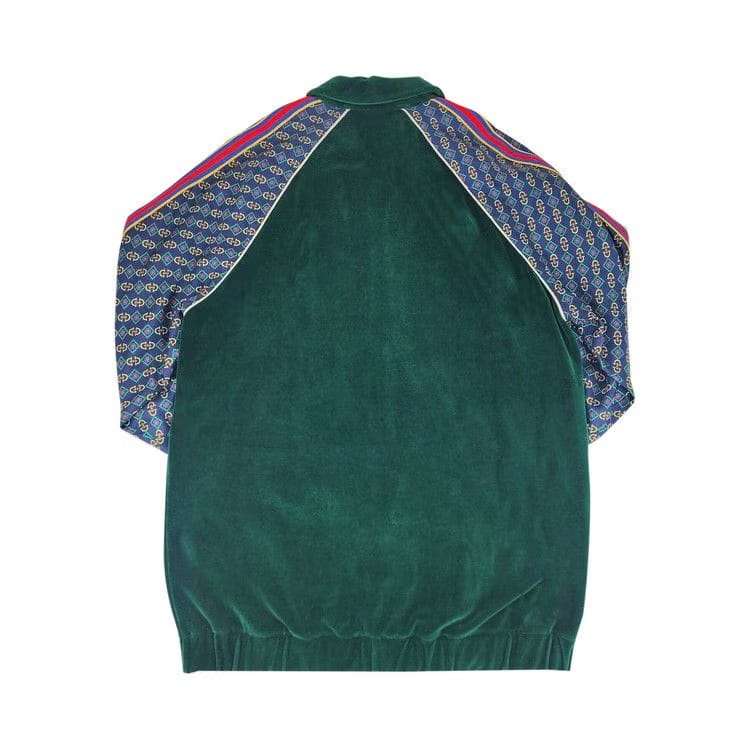 Gucci Oversized Velvet Mixed Media Jacket Green