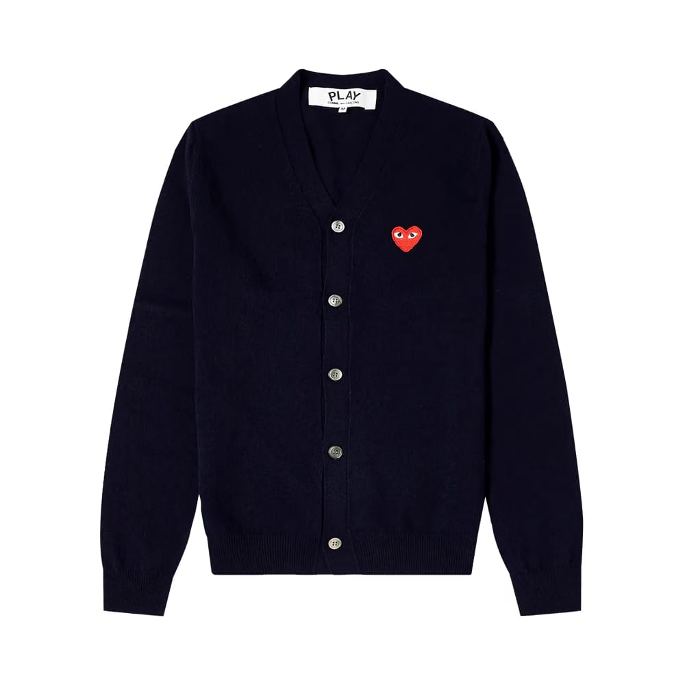 Comme des Garçons PLAY Wide Fit Heart Patch Cardigan Navy
