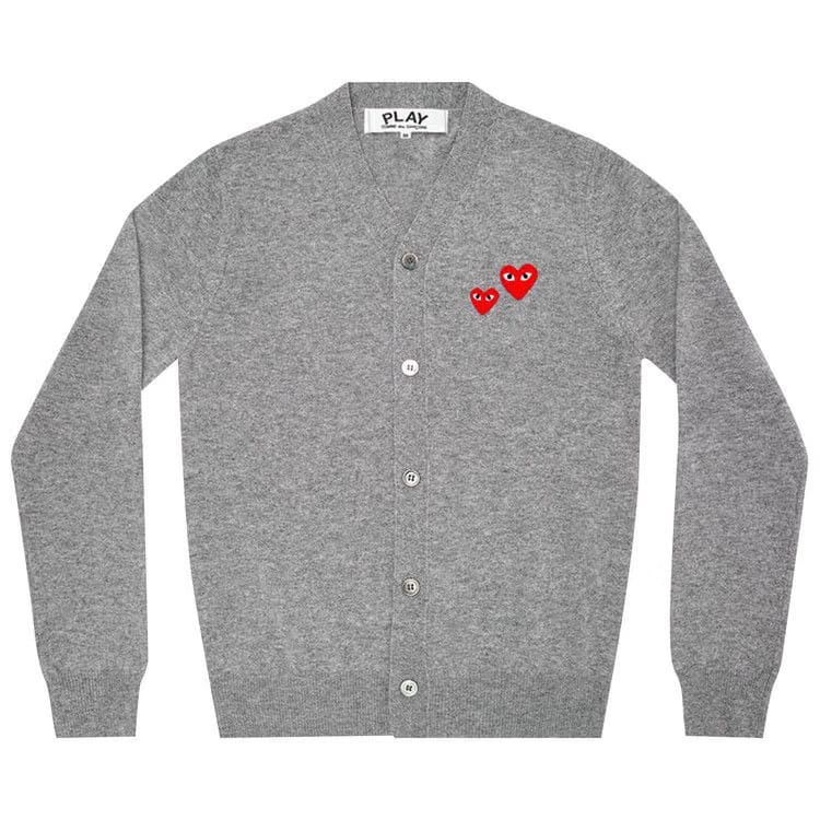 Comme des Garçons PLAY Duo Heart Cardigan Grey