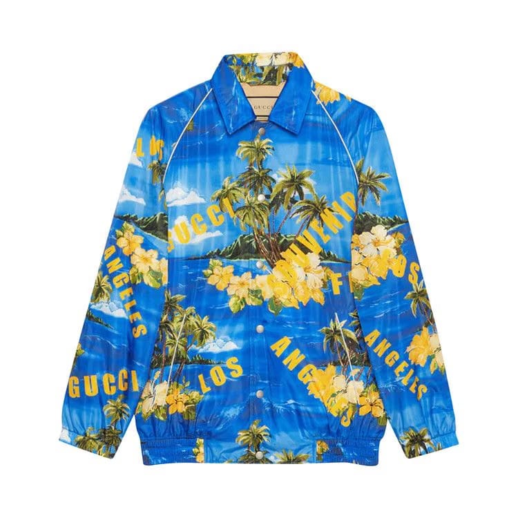 Gucci Printed Nylon Jacket Blue/Yellow