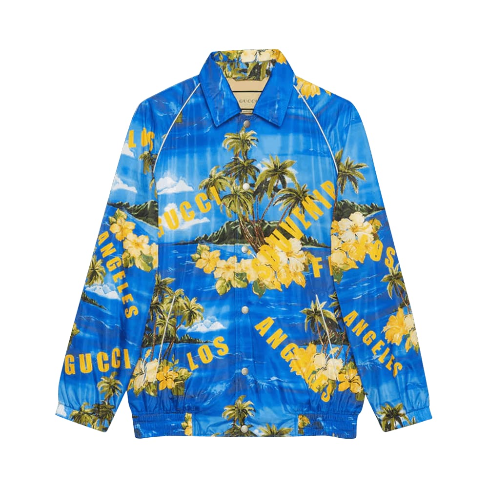 Gucci Printed Nylon Jacket Blue/Yellow