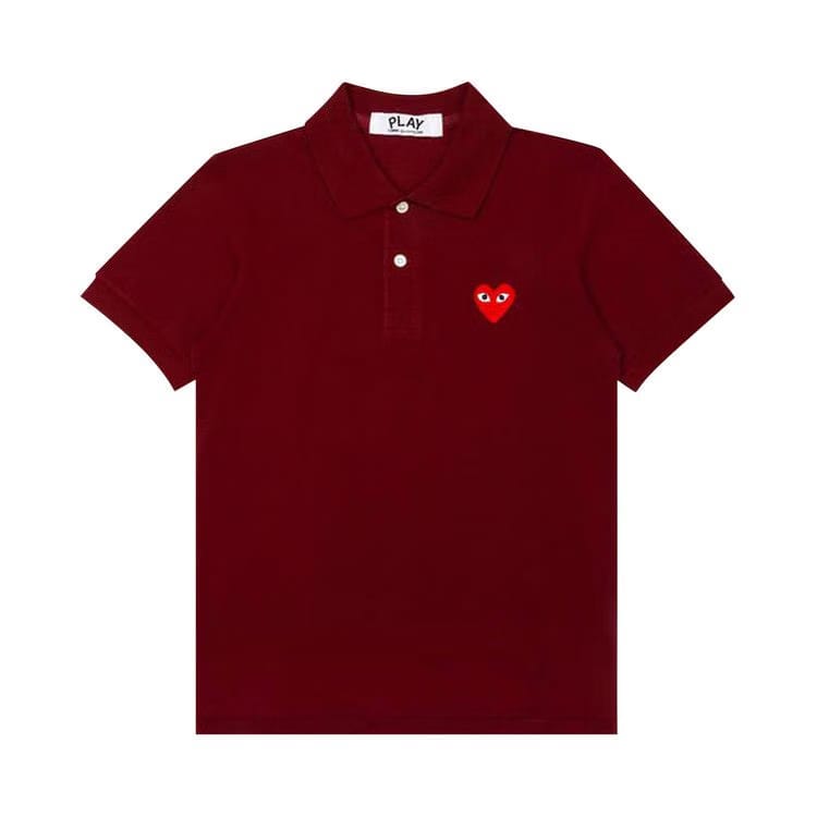Comme des Garçons PLAY Red Heart Polo Shirt Burgundy