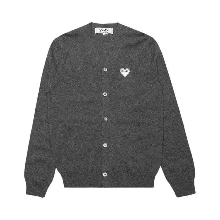Comme des Garçons PLAY V-Neck Cardigan Grey