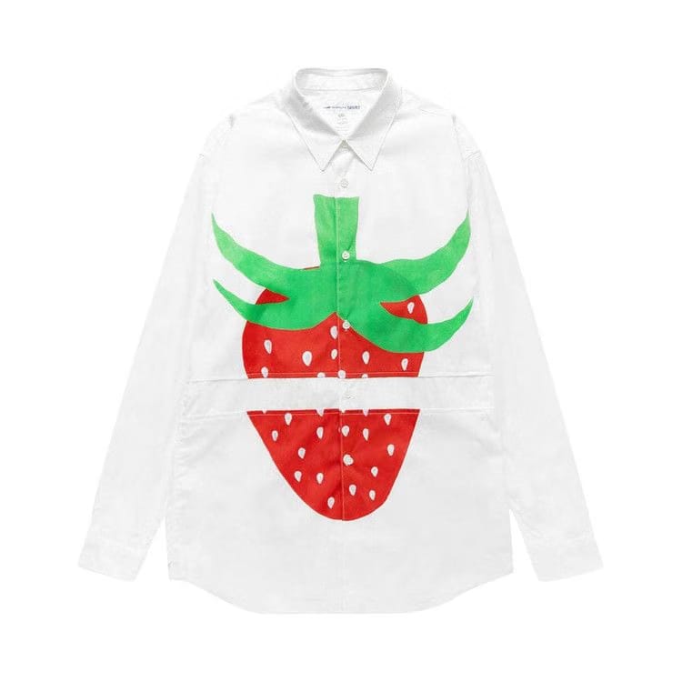 Comme des Garçons SHIRT x Brett Westfall Split Strawberry Long-Sleeve Shirt White