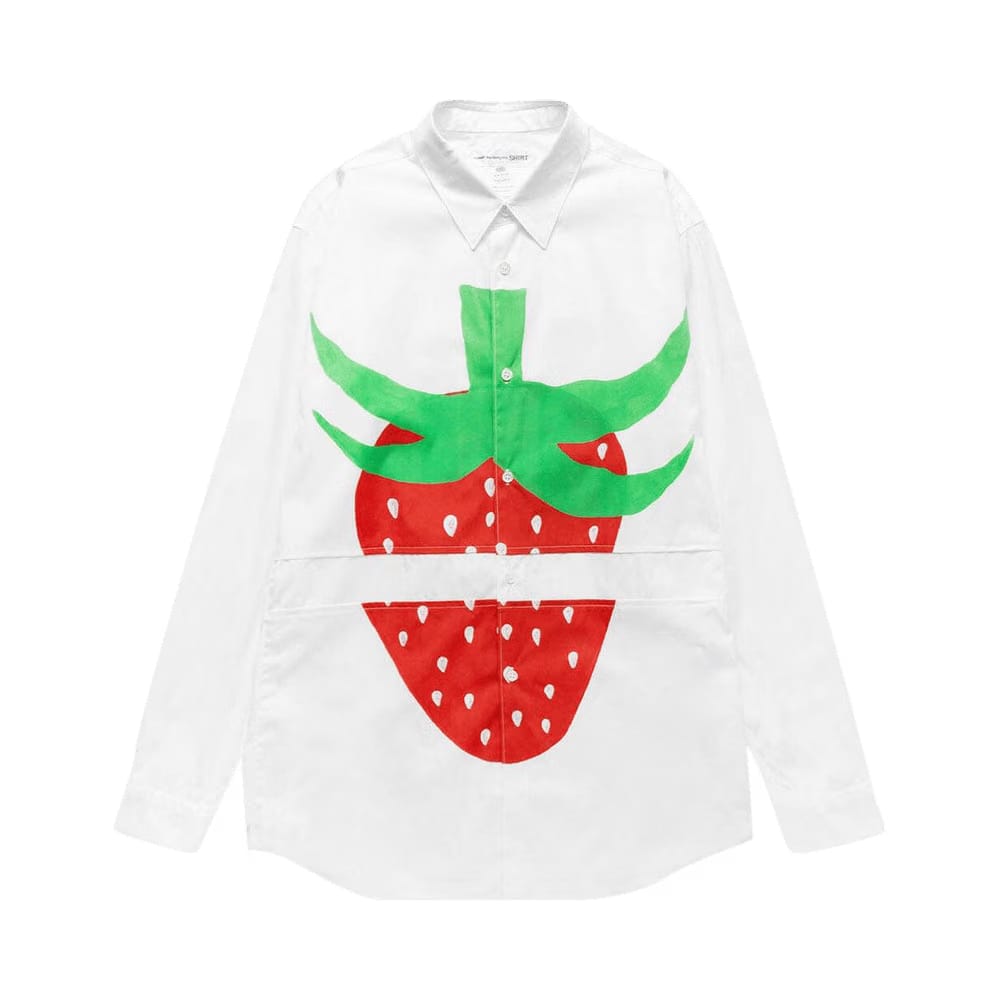 Comme des Garçons SHIRT x Brett Westfall Split Strawberry Long-Sleeve Shirt White