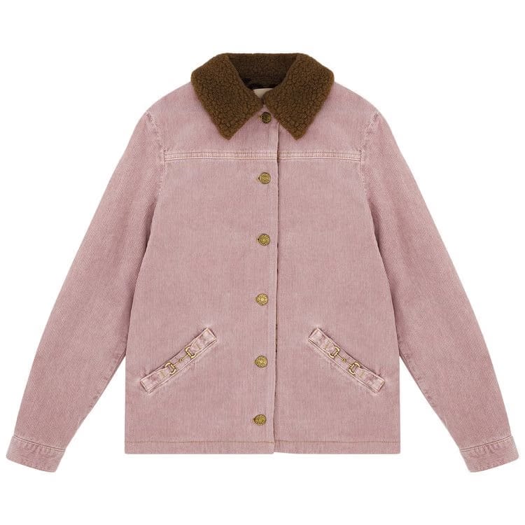 Gucci Kids Horsebit Corduroy Jacket Light Pink