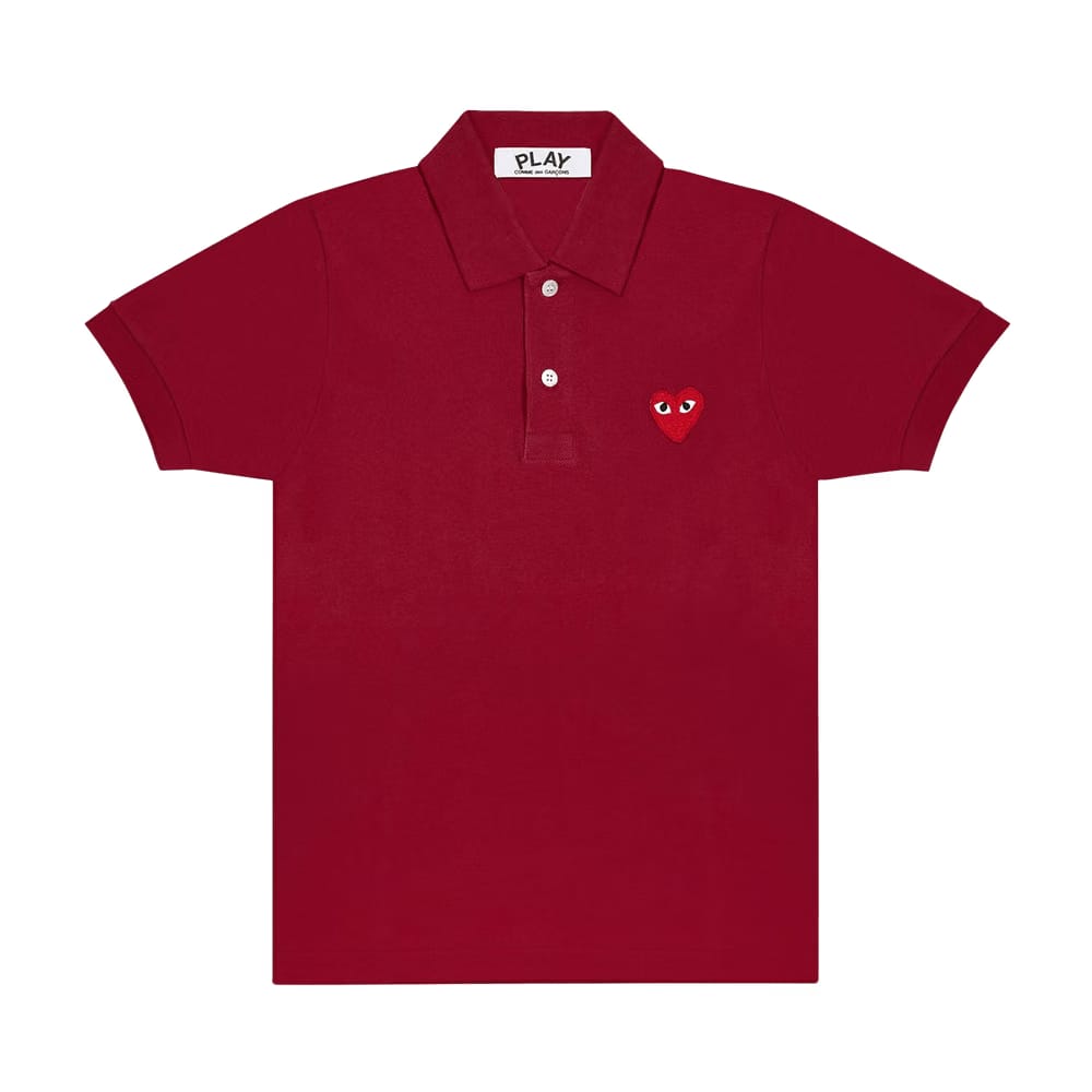 Comme des Garçons PLAY Big Heart Polo Burgundy