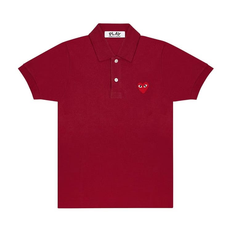 Comme des Garçons PLAY Big Heart Polo Burgundy