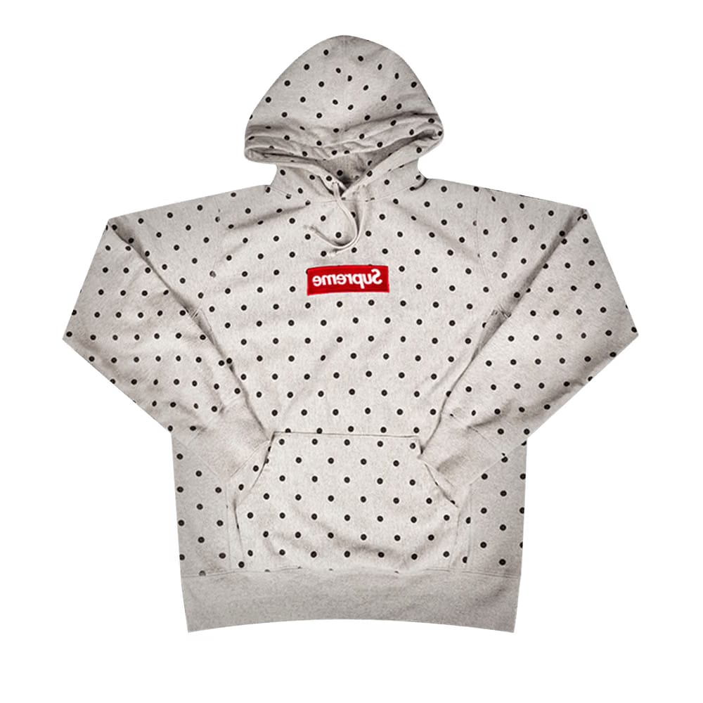 Supreme x Comme des Garçons SHIRT Polka Dot Box Logo Hoodie Heather Grey