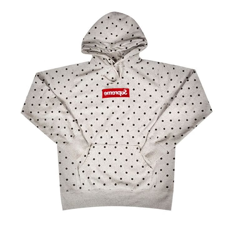 Supreme x Comme des Garçons SHIRT Polka Dot Box Logo Hoodie Heather Grey