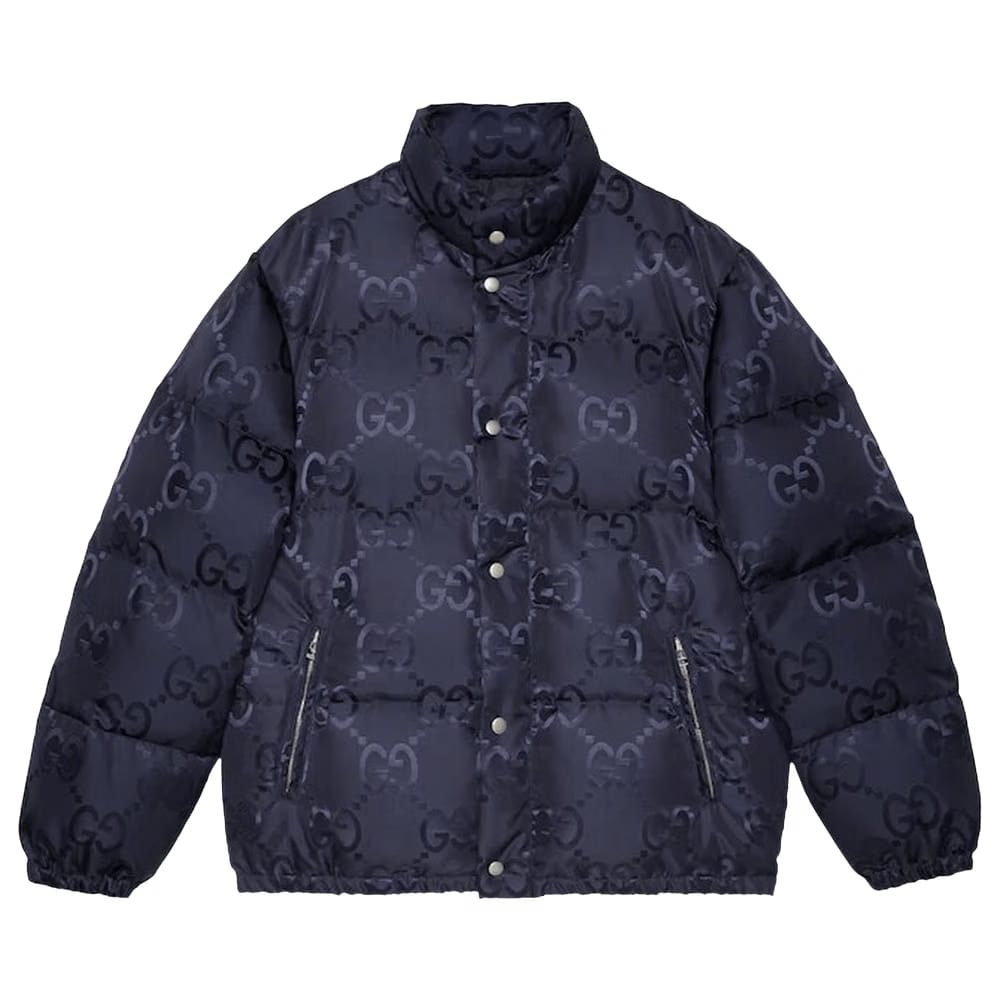 Gucci Jumbo GG Canvas Down Jacket Blue
