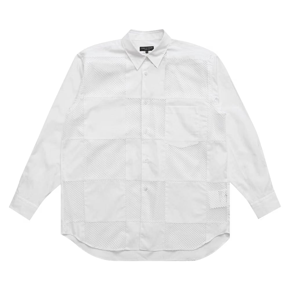 Comme des Garçons Homme Plus Mesh Button Down Shirt White