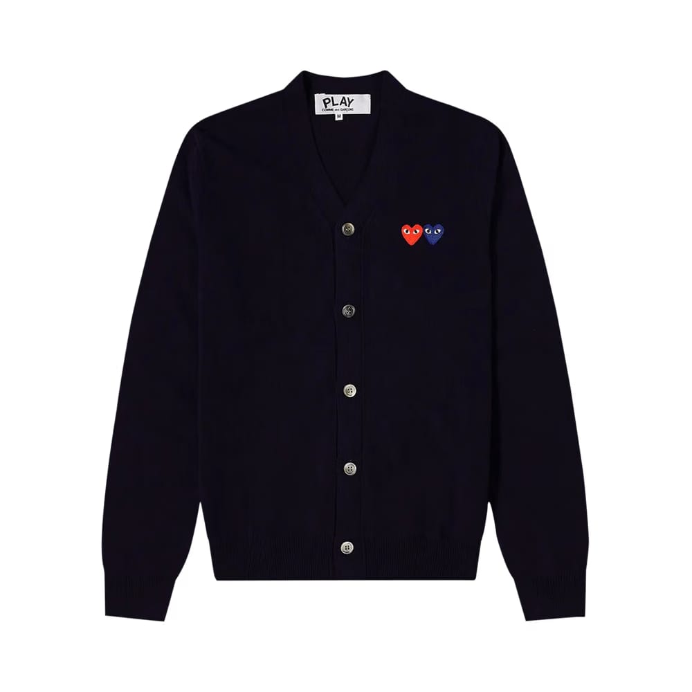 Comme des Garçons PLAY Cardigan With Red Heart Navy