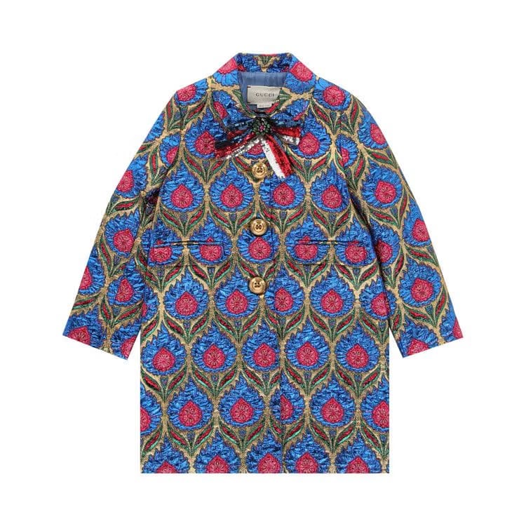 Gucci Kids Floral Jacquard Coat Multicolor